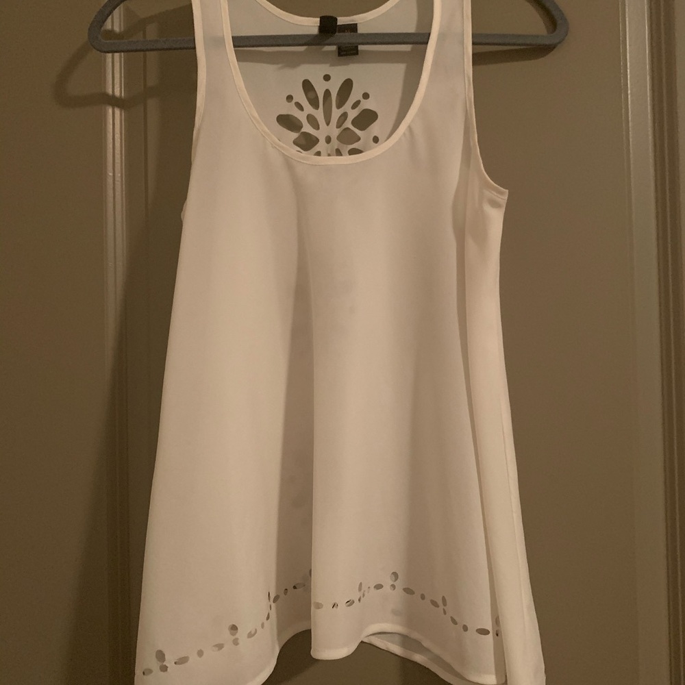 a line top with floral cutout